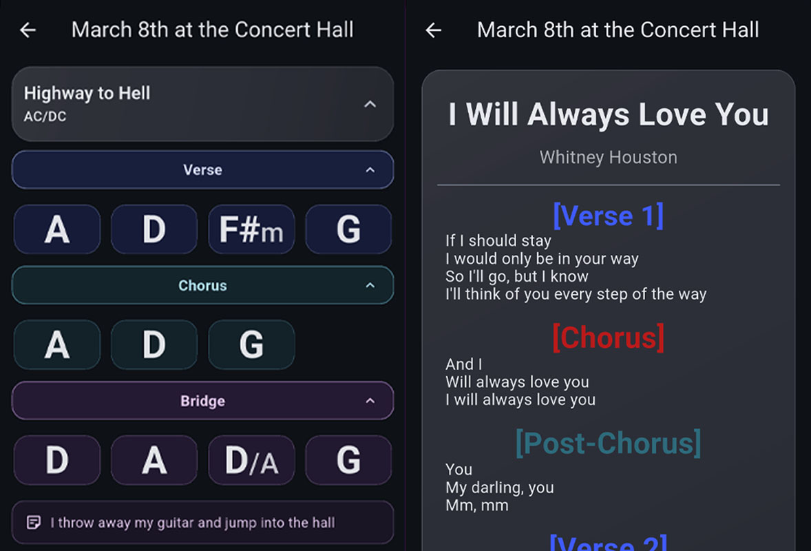Concert App workflow